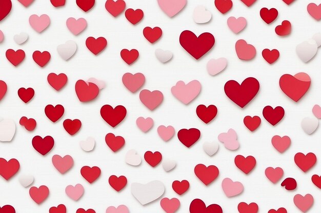 Foto san valentín patrón de forma de corazón sin costuras fondo blanco