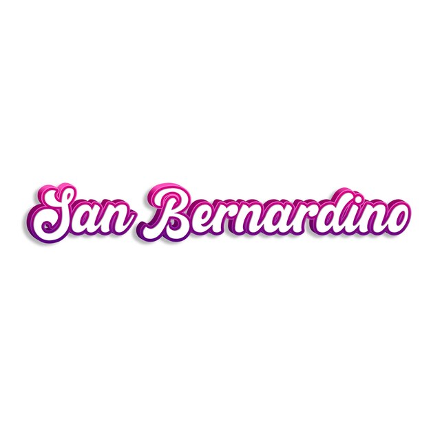 Foto sanbernardino tipografía diseño 3d amarillo rosa blanco fondo foto jpg