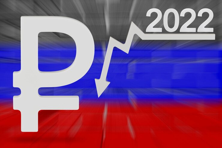Foto sanções e crise na empresa rússia relatórios trimestrais ou anuais desaceleração econômica no gráfico c