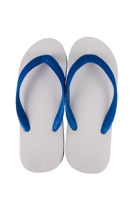 Sandalen Flip Flops Farbe blau isoliert auf weißem Hintergrund