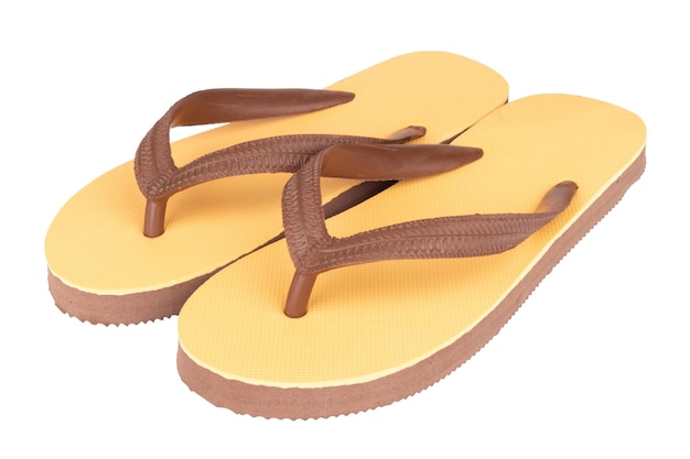 Sandalen Flip Flops Farbe braun isoliert auf weißem Hintergrund