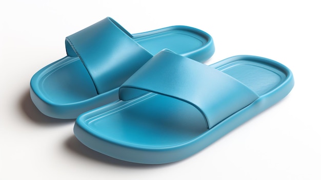 Sandálias azuis em fundo branco