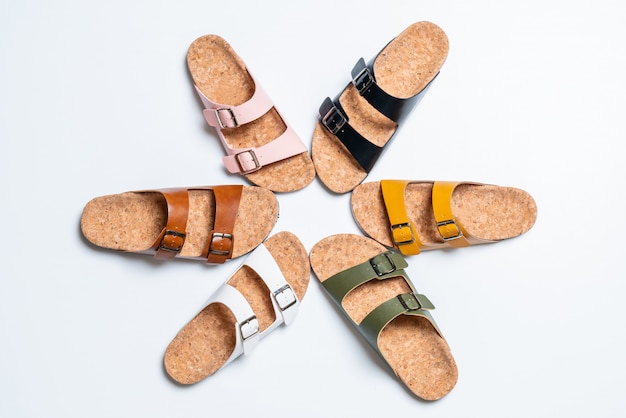 sandalias de cuero de moda para hombres y mujeres