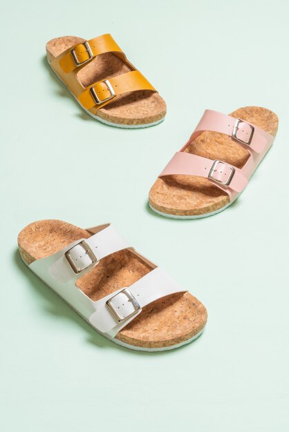 sandalias de cuero de moda para hombres y mujeres