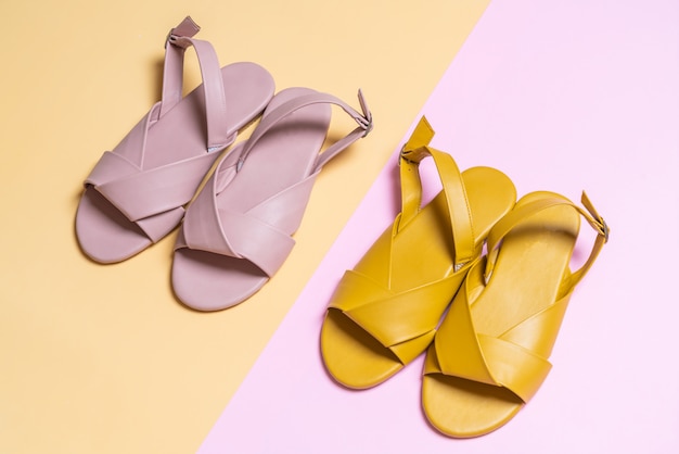 sandalias de cuero para mujer y mujer con slingback