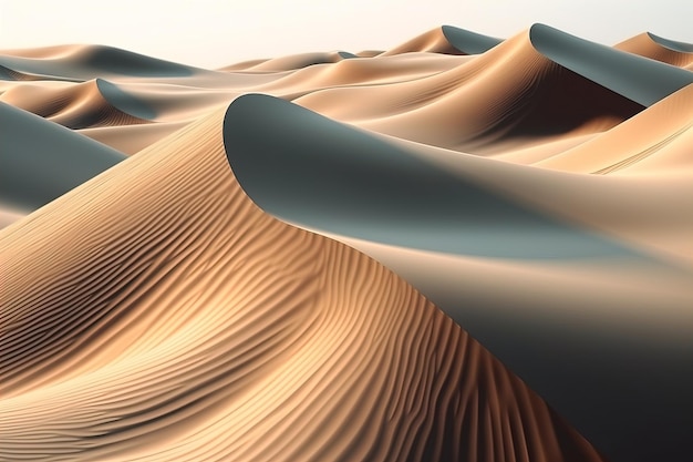 Sanddünen in der Wüste 3D-Renderdarstellung