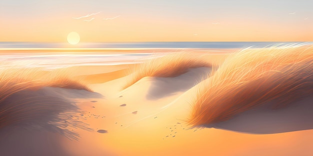Sanddünen vor dem Hintergrund des Meeres