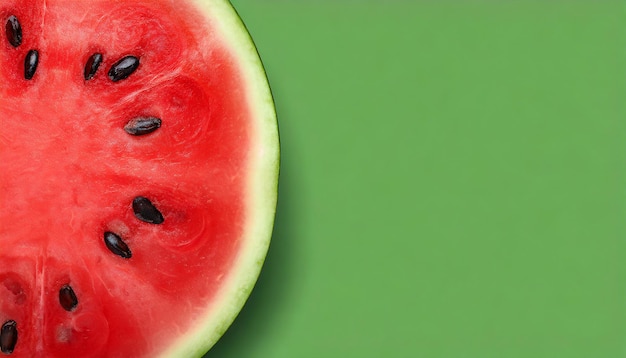 Sandia fresca cortada y lista para ser servida Fondo verde Iluminação de estudo