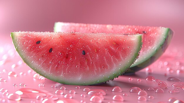 una sandía con gotas de agua en ellafrutas verdes de verano para aliviar el calor jugo de sandía de verano