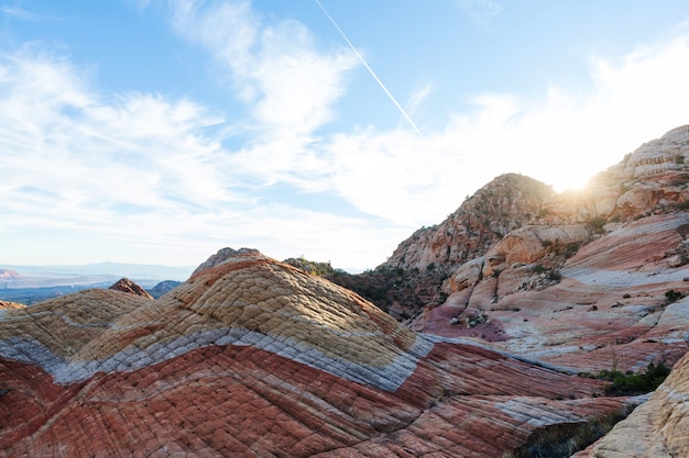 Sandsteinformationen in Utah, USA. Yant-Wohnungen