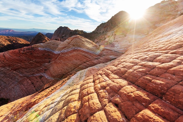 Sandsteinformationen in Utah, USA. Yant-Wohnungen