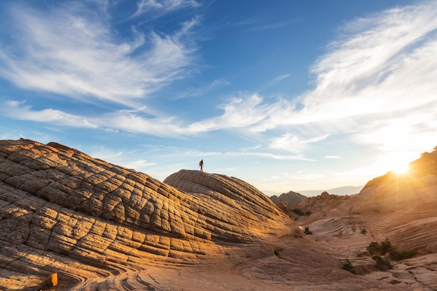 Sandsteinformationen in Utah, USA. Yant-Wohnungen