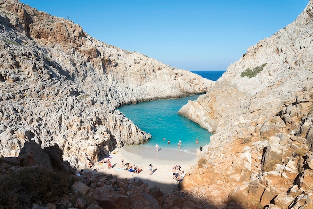 Sandstrand die Bucht des Teufels die Insel Kreta