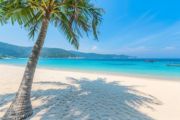 Foto sandstrand mit kokospalmen am strand von thungwualaen