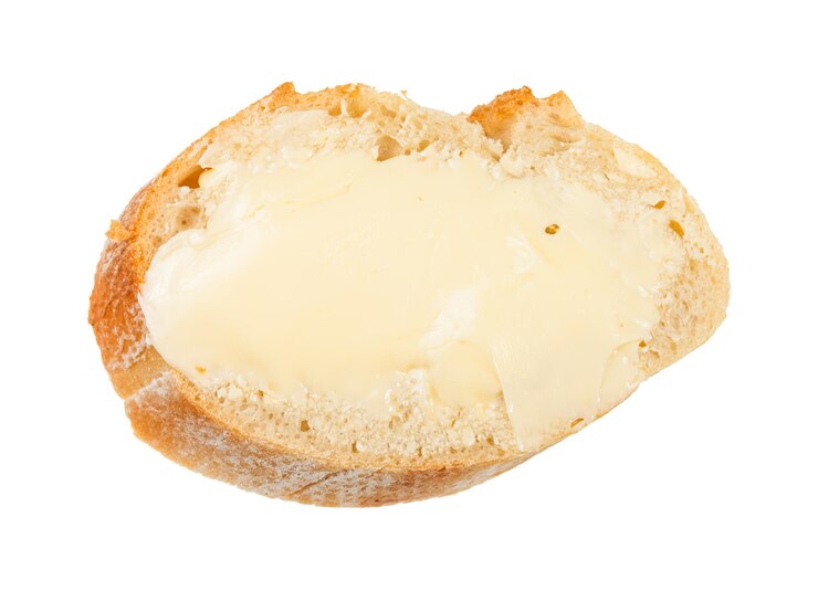 Foto sanduíche aberto com pão fresco e manteiga