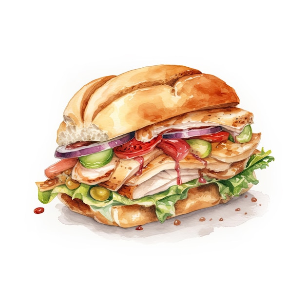 Foto sanduíche de aquarela