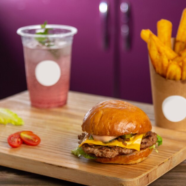 Foto sanduíche de hambúrguer no restaurante de casablanca