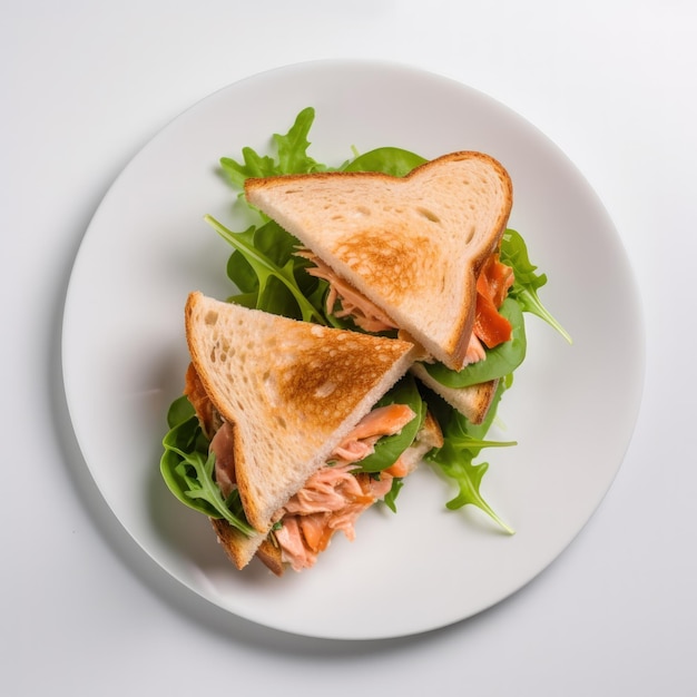 Sanduíche de Salada de Salmão Tostado