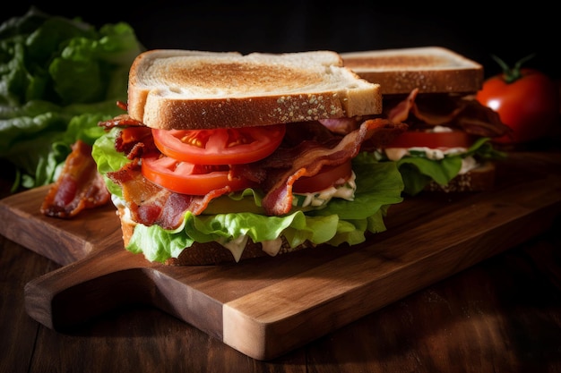 Sanduíche saboroso Bacon de tomate saudável Gerar Ai