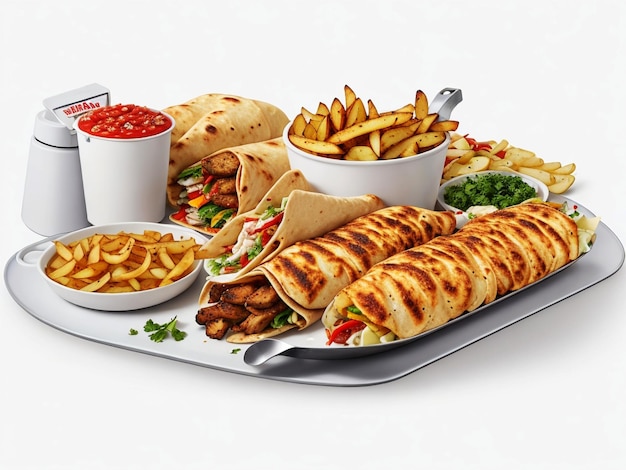 Sanduíche shawarma de frango