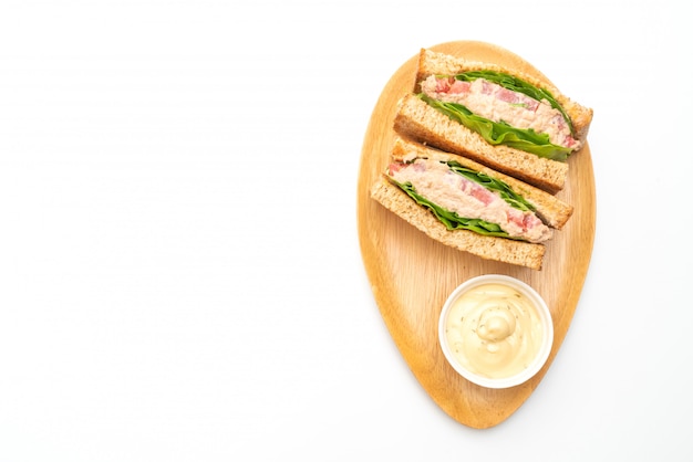 Foto sandwich de atún casero
