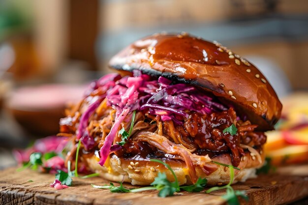 un sándwich con carne y lechuga