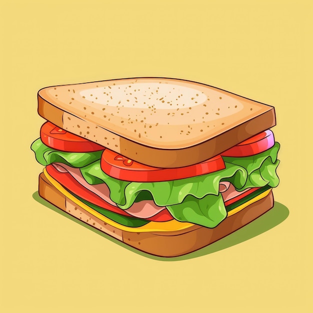 Sandwich-Cartoon-Illustration, die von KI generiert wurde