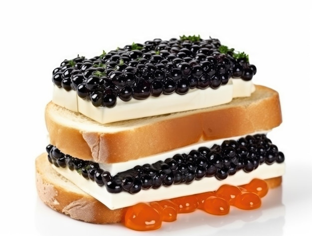 Sándwich de caviar caviar negro