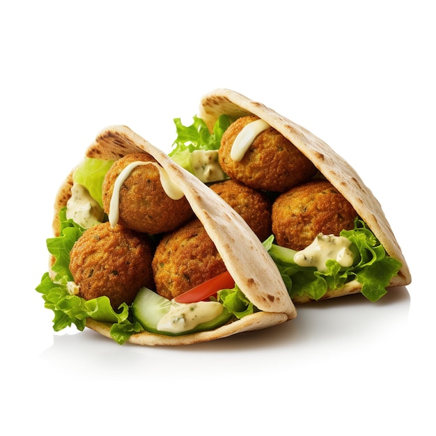 Sándwich de falafel con verduras frescas