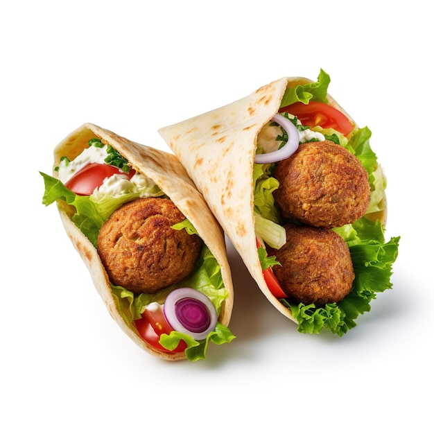 Sándwich de falafel con verduras frescas