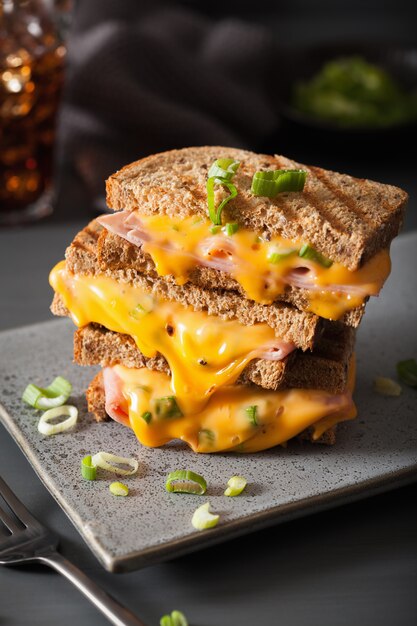 Sandwich de jamón y queso a la parrilla