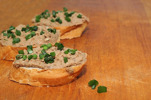 Foto sandwich mit leberpastete