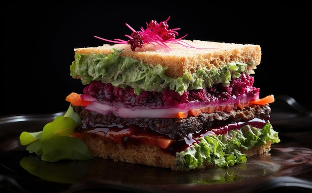 Sandwich mit Rüben, Kräutern und Speck Gesundes Essen