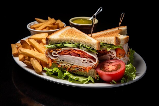 El sándwich de pavo clásico es un plato combinado.