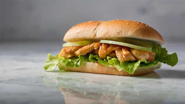 Sándwich de pollo con lechuga