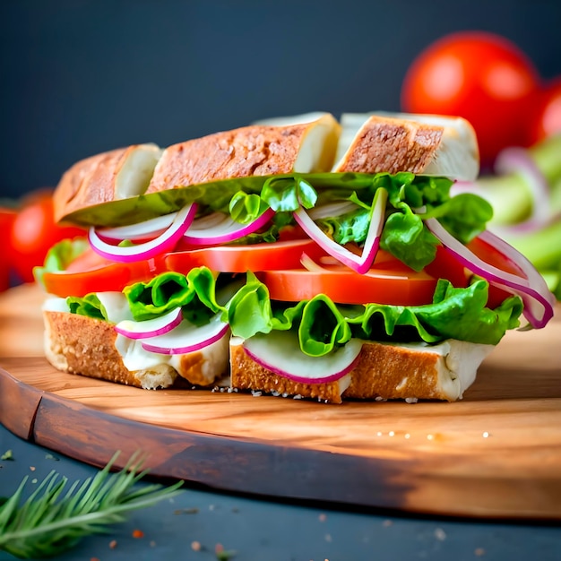 Un sándwich sobre la mesa generado por ai