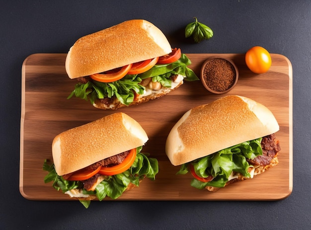 Sandwich con tocino y verduras