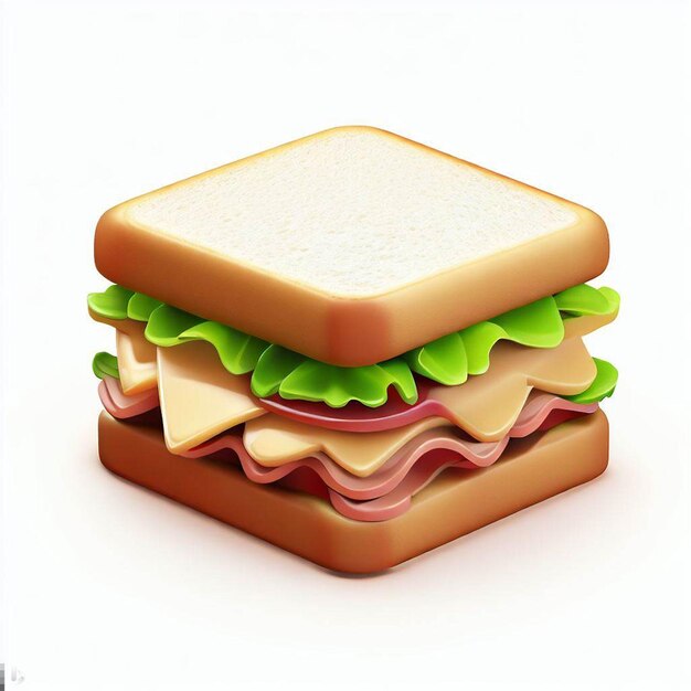 Foto sándwiches de comida rápida 3d