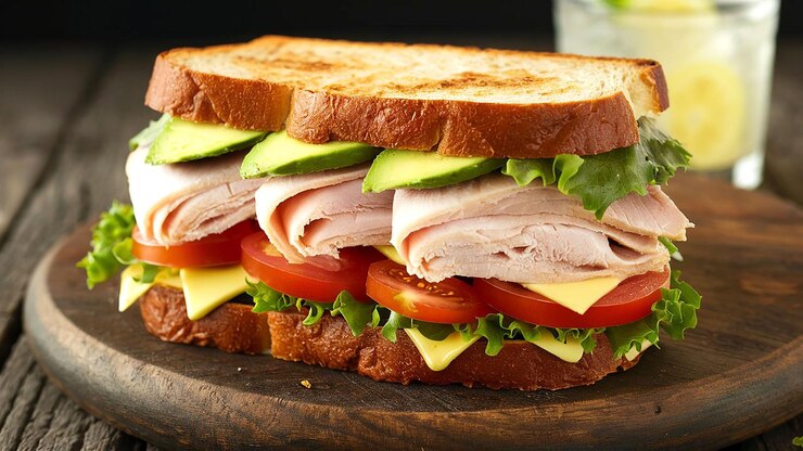 Sandwiches mit Fleischkäse und Gemüse