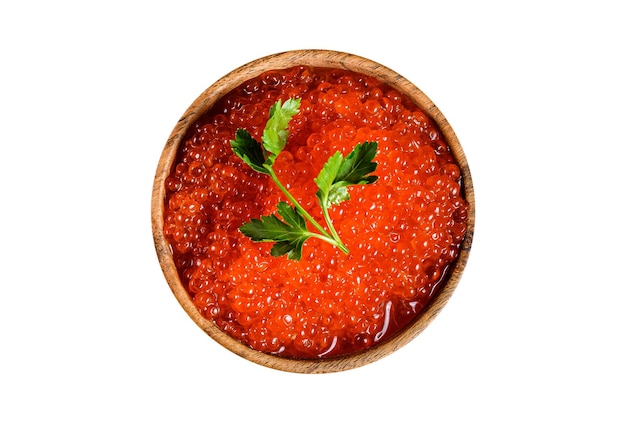 Sandwiches mit lachsrotem Kaviar isoliert auf weißem Hintergrund