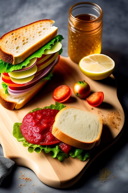Sandwiches mit rotem Kaviar und geröstetem Brot auf dem Brett
