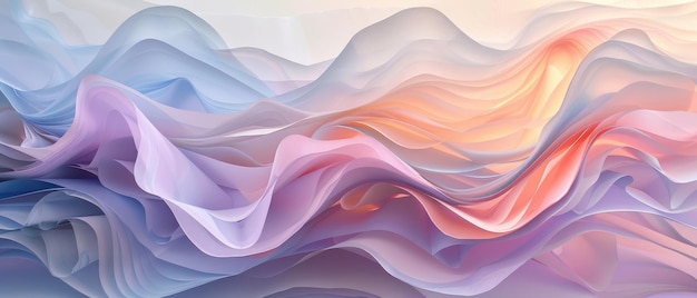 Foto sanft wellenförmige wellen in pastellfarben, die einen beruhigenden und eleganten abstrakten hintergrund mit einem gefühl von ruhe und gelassenheit erzeugen