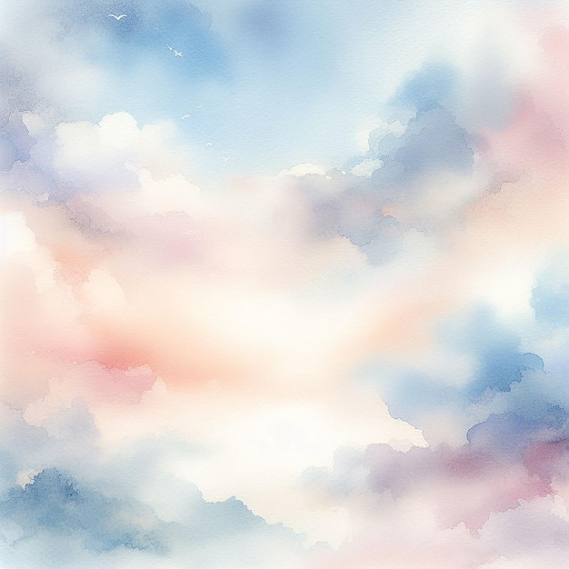 Foto sanfter, weicher aquarell-hintergrund, subtile farbvariationen, die dem himmel bei tagesanbruch ähneln, weiche blau-pinkfarben