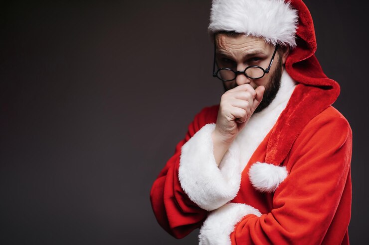 Santa con el ceño fruncido