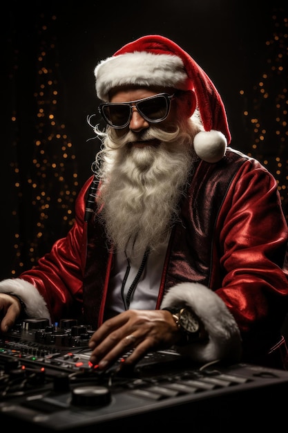 Santa Claud DJ Ilustração AI GenerativexA