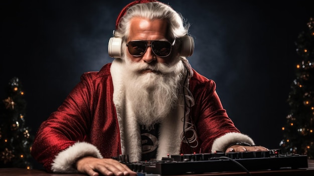 Santa Claud DJ Ilustração AI GenerativexA