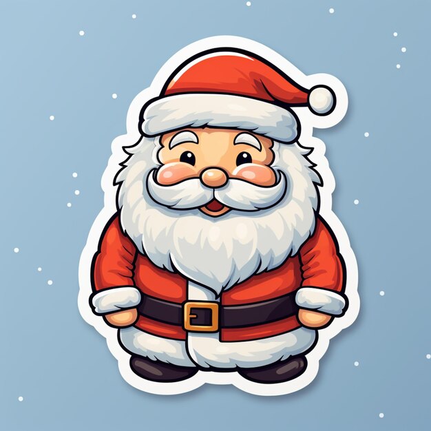 Santa Claus de dibujos animados con barba y un traje rojo generativo ai