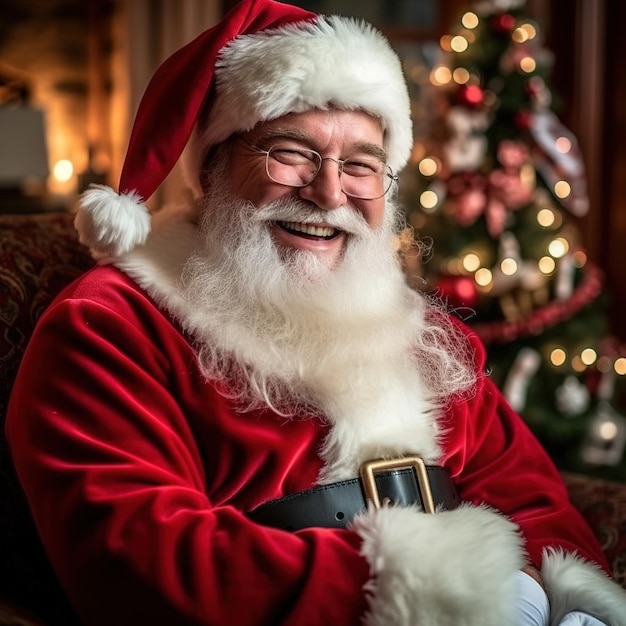 Santa Claus se está preparando para la Navidad