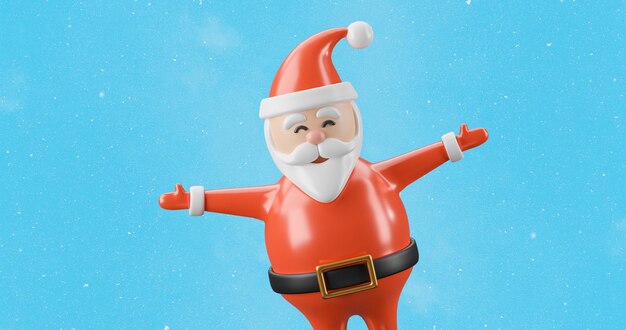 Santa Claus feliz Navidad icono 3D en el fondo azul