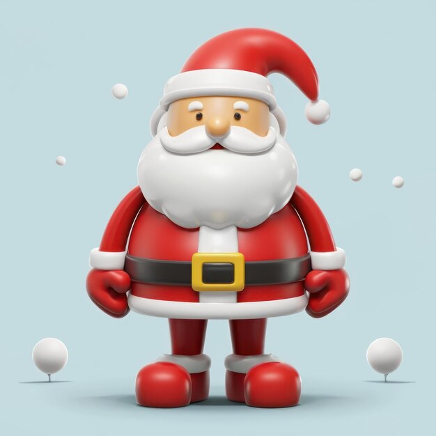 Santa Claus ilustración 3d render personaje de dibujos animados Santa Claus juguete Santa 3d arte aislado